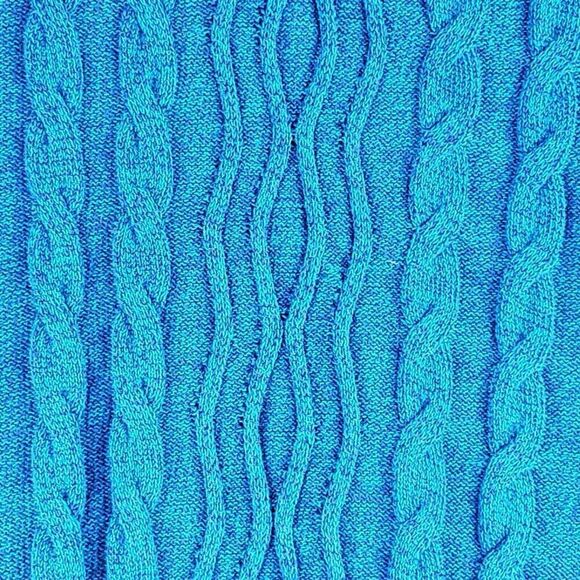 Catherines Shirt Top Women's Plus Size 4X Blue 3/4 Sleeve Pullover Cable Knit - Picture 4 of 8